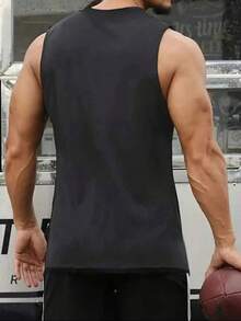 Men's Women's Basic Macho Tank Tops Shirt Letter Design UNISEX Sleeveless 100% Premium Cotton - 深灰色 - 查看 2