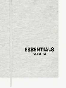 Essentials 男士字母印花抽绳腰部宽松运动短裤 - 白色 - 查看 4