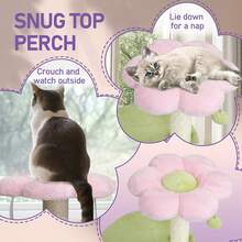 33in Multi-Level Cat Tree – Scratching Post With Curved Perch, Cozy Condo, Padded Top Bed, Perfect For Kittens And Indoor Cats, Ideal For Living Room Bedroom Home Use - 淺粉色 - 查看 5