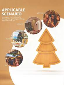 1 tavă de servire pentru brad de Crăciun, platou din lemn pentru aperitive pentru petrecere, placă creativă pentru gustări, brânză, fructe și nuci, piesă centrală pentru divertisment de sărbători