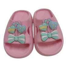 Cloud Slippers With Heart Bow For Girls, Delicate Children - 淺粉色 - 查看 3