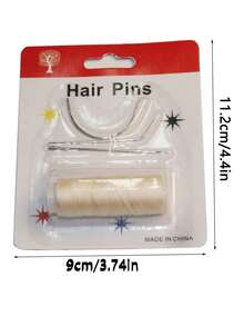 4pcs Sewing Needles And Beige Thread Set For Wig Making, Includes Small/Medium/Large C-Shaped And J-Shaped Curved Needles, Suitable For Hand-Sewing Hair, Hair Extension, Weaving, And Braiding Tools ,Hair Styling Tools ,Hair Styling Kit
