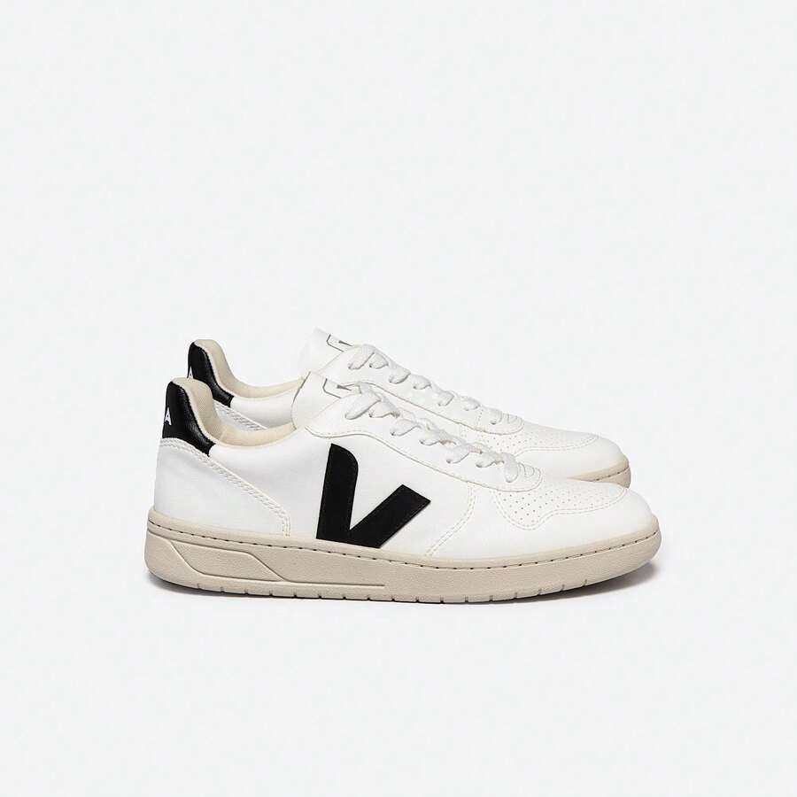 Veja Unisex V-10 C.W.L Shoes For Women And Men - Veja Sneakers Women - Veja Sneakers Men - Trắng / Đen - Xem 1