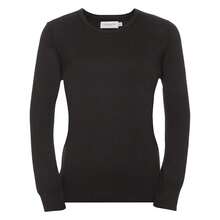 Russell Europe Collection Ladies/Womens VNeck Knitted Pullover Sweatshirt (Charcoal Marl) - Grey - View 2
