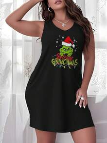 Women's Plus Size Nightgown Christmas  Camisole Nightdress Casual Summer Vacation Clothing Gifts For Women Sleeveless Pajamas For Women Set