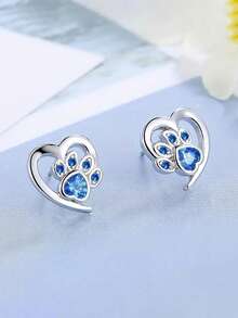 1 Paar wunderschöne Herz 925 Sterling Silber Kubikzirkonia Ohrstecker Hochzeit Jahrestag Ohrschmuck für Frauen Geschenk Edler Schmuck