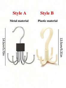 1/2 件，六爪金属挂钩，360° 旋转皮带架，带 6 个挂钩，可旋转皮带收纳架，衣柜皮带整理器，免打孔宿舍衣柜收纳挂钩，家用多功能衣帽钩，适用于背心、包、皮带、胸罩、内衣、围巾和领带、浴室配件、家居装饰、圣诞装饰 - 黑色 - 查看 8