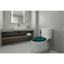 Tapa de inodoro creativa estampada antimanchas fácil limpieza baño/hogar familias/inquilinos - Verde Oscuro - Ver 4