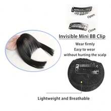 Extensión de cabello con pinzas estilo princesa con flequillo recto de borde ancho, capas y pinzas para uso diario para niñas