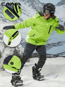 Cavva 男士冬季保暖防水防风多口袋滑雪外套，适合徒步、露营、登山、滑雪等户外活动。 - 綠色 - 查看 2