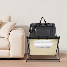 Folding Luggage Rack Foldable Luggage Stand Luggage Holder - Light Yellow Black - View 8