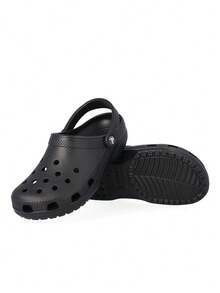 Crocs 经典木屐女式运动凉鞋 透气舒适 轻便亲肤 易清洁 沙滩泳池日常穿着 黑色 10001-001 - 黑色 - 查看 6