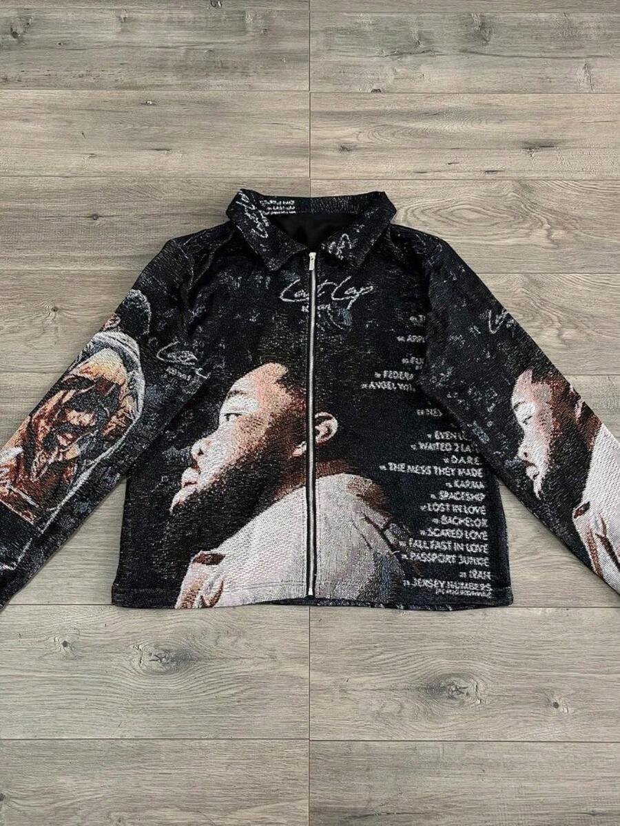 New Men's Casual Polo Shirt With 3D Waffle Digital Print - màu đen - Xem 1