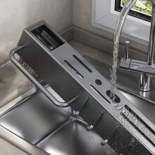 1个免钻孔厨房刀叉勺架，壁挂式沥水餐具架，多功能刀筷收纳整理架，适用于厨房刀具、勺子、叉子、锅铲 - 彩色 - 查看 9