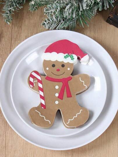 20 guardanapos de papel descartáveis em formato de boneco de gengibre, guardanapos de Natal, decorações de Feliz Natal para mesa em casa, artigos para festas de Natal, decoração de Natal, decoração de Natal, presentes de Natal, guardanapos de cozinha de Natal, guardanapos de mesa de jantar, decoração de mesa de centro, decorações de inverno, lembrancinhas de Natal, artigos para reuniões em casa, acessório festivo, adequado para uso interno e externo, guardanapos descartáveis