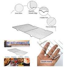 Grilling Rack Heavy Duty Wire Grate Oven Roasting Rack 5.3x 8.75 Inch Rectangle Baking Cooling Steaming With 4 Stainless Steel Rack 5.3X8.7522.2X13.5cm - 5.3"*8.75" - View 1