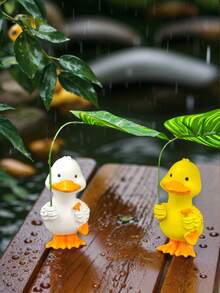 قطعة واحدة تمثال بطة مطاطية حديثة من الراتنج - تمثال كرتوني للجمع، ديكور منزلي للخريف للديكور الحديقة، اكسسوارات الحديقة، ديكور الغرفة، ديكور غرفة المعيشة، ديكور المنزل، لوازم الحرف اليدوية.