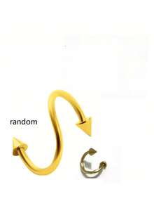 1 件装医用钢 S 螺旋耳环穿孔杠铃螺丝球耳软骨耳轮唇鼻环穿孔女士身体饰品 - 彩色 - 查看 19