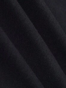Camiseta Casual de Mujer con Estampado de Letras - Cómoda Cuello Redondo de Manga Corta, Algodón Elástico, Lavable a Máquina - Perfecta para el Verano y Atuendo Casual - Camisetas con Estampado - Negro - Ver 7