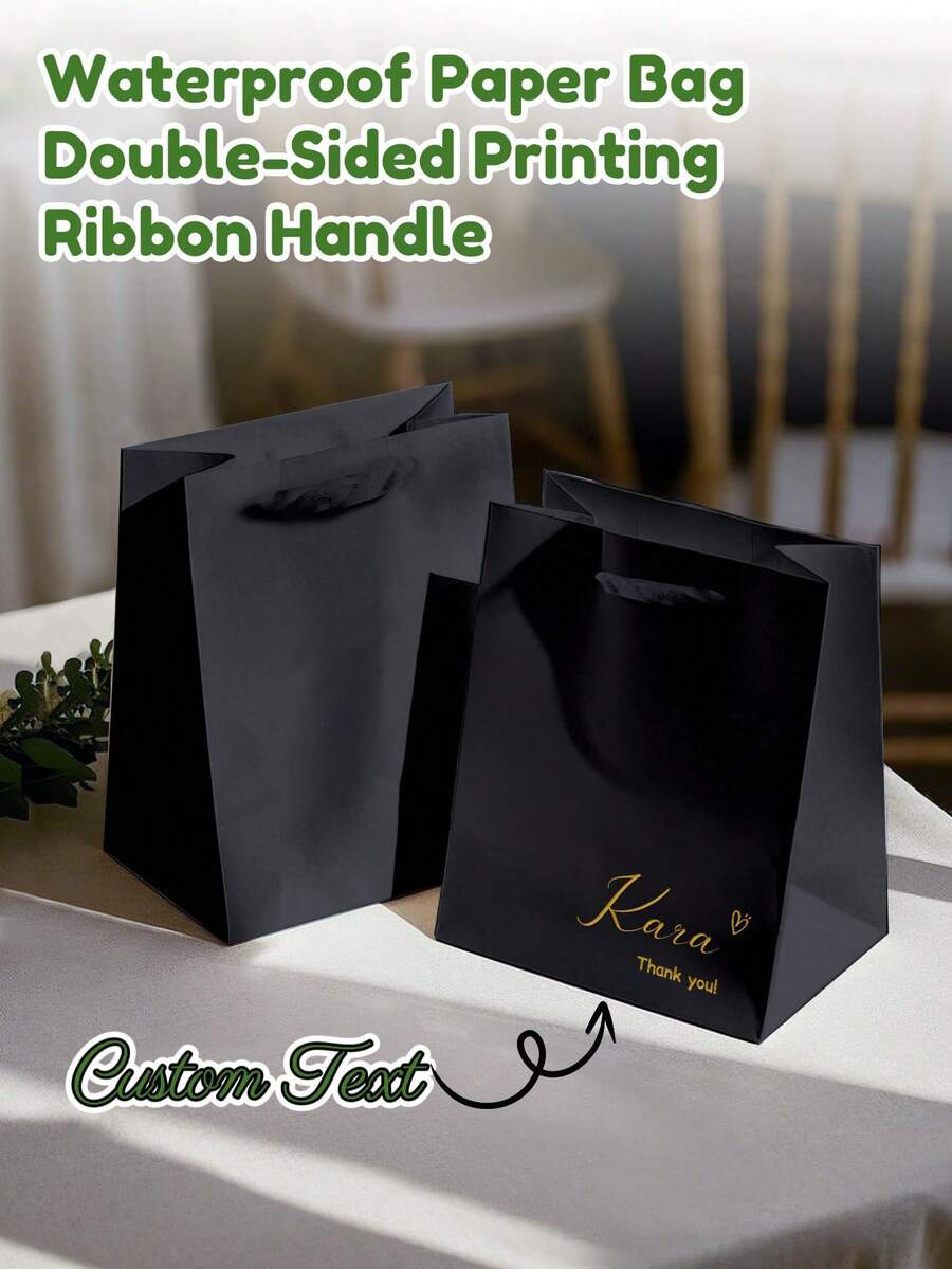 1 Túi Quà Tặng Tùy Chỉnh, Thích Hợp Cho Phù Dâu, Phù Râu, Tiệc Độc Thân/Tiệc Chia Tay, Tiệc Cô Dâu, Tiệc Phù Dâu, Tiệc Cảm Ơn Cô Dâu, Quà Tặng Tiệc Cưới, Quà Cưới Cho Chú Rể, Túi Cầu Hôn Cho Phù Râu, Làm Bằng Giấy Kraft Với Quai Ruy Băng, Túi Giấy Đen Trắng, Túi Quà Màu Đen, Thời Trang, Dễ Thương, Chất Lượng Cao, Tùy Chỉnh, Cá Nhân Hóa, Độc Đáo, Món Quà Lý Tưởng Cho Bạn Trai, Bạn Gái, Bố, Mẹ, Gia Đình, Bạn Bè - Phong cách 4 - Xem 1