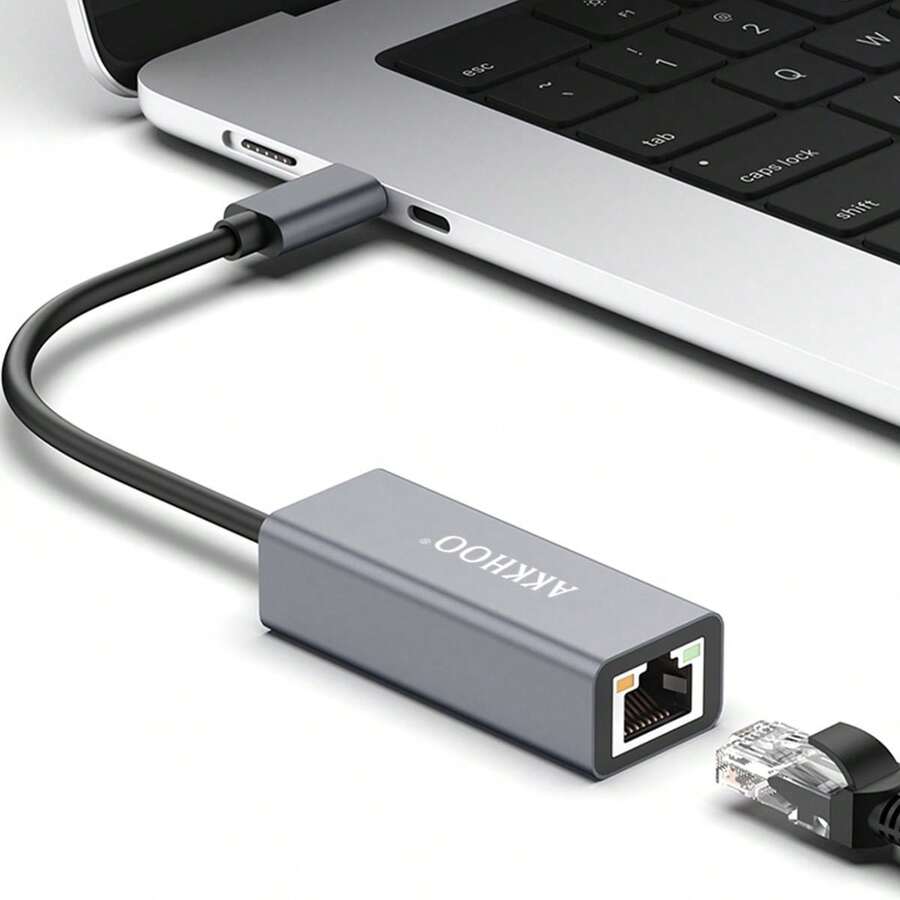 Network Port Converter,100Mbps Network Card - Type-C To RJ45 Network Port Conversion For Wired Network Card. Driver-Free Version Suitable For Desktop Computers And Laptops.