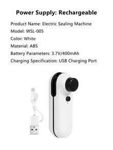 Sellador De Bolsas 2 En 1 Mini Portátil Y Recargable, Sellador Térmico De Bolsas De Almacenamiento De Plástico Para Bocadillos, Sellador De Bolsas De Mano Térmico Para El Almacenamiento De Alimentos