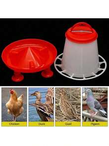 1/1.5/3/5/9公斤容量自动鸡饲料和饮水器，家禽喂食和饮水设备，适用于鸡、鸽子、鹌鹑、农场动物饲料/水桶，无人值守喂食和饮水设备
