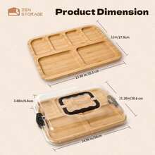 Bamboo Cheese Board With Secure Acrylic Cover - Portable Bamboo Snack Tray For Camping, Parties And Restaurants. Also Suitable For Charcuterie Boards, Holiday Appetizers And Delicious Snacks. Stylish Transparent Cover Design And Packaging Materials.