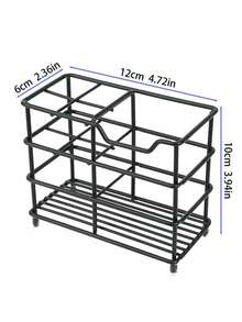 Toothbrush Holder For Bathrooms, 5 Slots Black Stainless Steel Modern Bathroom Organizer With Toothpaste Groove For Modern Home Sanitation Storage And Organizer