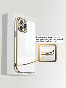 1pc Black TPU Electroplated Heart Pattern Shockproof Phone Case & 1pc Black Electroplated Rhinestone Heart Matching Phone Case, Interesting Phone Case