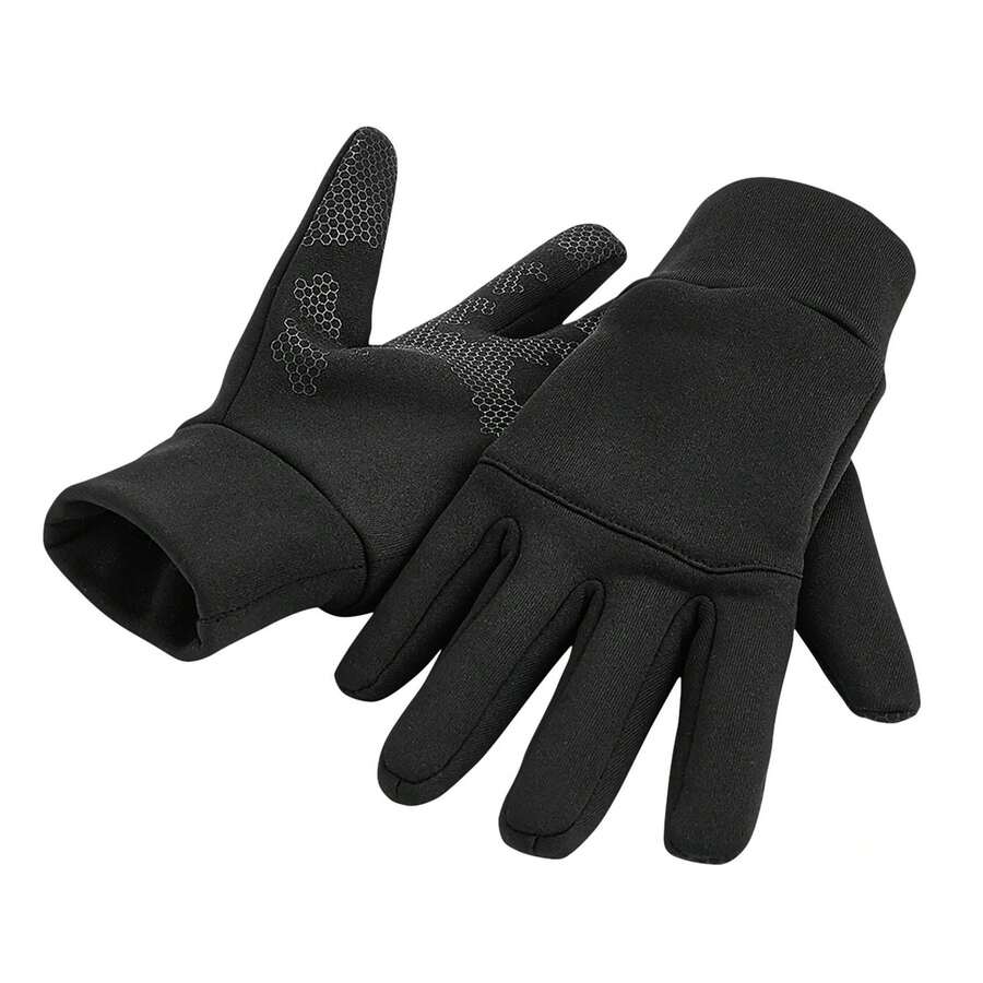 Beechfield Unisex Adults Softs Sports Tech Gloves (Black)