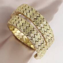 2025 Fashion Women's Quartz Bracelet Watch With Snake Wrap Band, Small Oval Dial, Crystal Luxury Wristwatch - Vàng, mặt số màu trắng - Xem 3