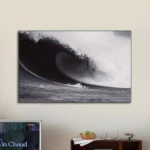 1 pieza Póster de arte de lienzo de surf de California - Decoración de pared sin marco de olas oceánicas para sala de estar, dormitorio, oficina en casa - Tema náutico moderno