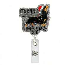 1pc Christmas Fun Badge Scroll, ID Card Name Badge Clip, Christmas Fun Design, Suitable For Doctors, Nurses, Office Workers, Gatherings, Essential Items For Returning To School, Christmas Badges Home Decor Christmas Decorations Room Decor