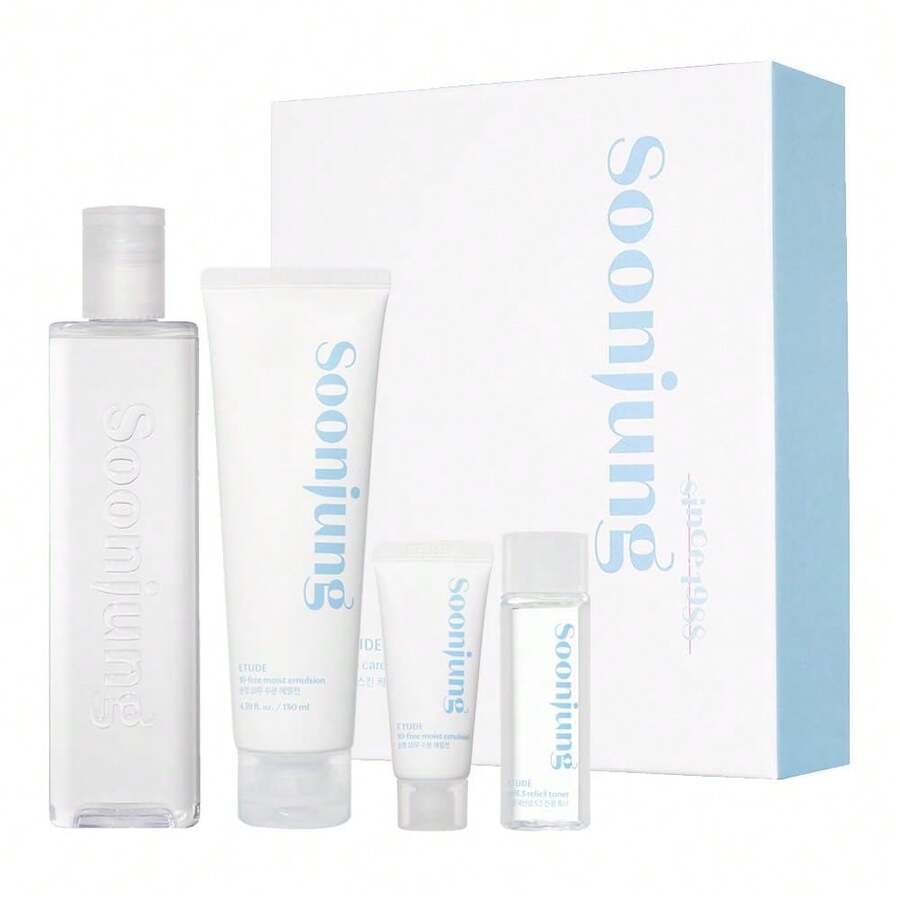 ETUDE SoonJung Skincare Set, Ph 5.5 Relief Toner 12.68 Fl Oz + 10-Free Moist Emulsion 5.07 Fl Oz, Face Moisturizer For Sensitive Skin, Soothing Care, Perfect For Gift, Korean Skin Care, Beauty - Tùy chọn đơn - Xem 1
