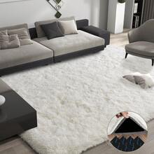 Area Rugs For Living Room, Large Shag Bedroom Rug, Big Indoor Thick Soft Kids Room Carpet, Ivory Rugs For Boys And Girls Room Dorm Home Decor Aesthetic - trắng - Xem 3