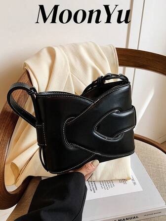 Shoulder Bag, Fashionable Patchwork And Crisscross Design, Brown