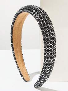 Thick Sponge Korean-Style Headband With Sizeable Rhinestone And Faux Pearl Decor, Suitable For Women And Women's Everyday Outings, Multi-Functional Hair Accessory For Washing Face Or Styling Hair , Hairband, Hair Hoop Headbands Head Accessories Beauty Home Hair Accessories - Multicolor - View 43