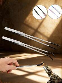 Feeding Tongs Stainless Steel Feeding Clamps Stainless Steel Small Feeding Tongs For Reptiles/Lizards/Spider - Pet Interaction Tool For Aquarium & Craft Use