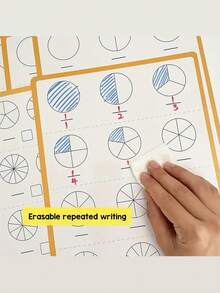 10pcs A4 Reusable Fraction Practice Writing Paper