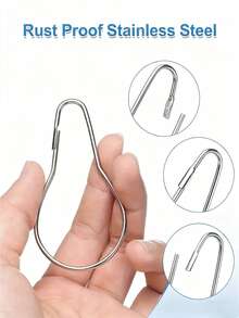 12/24/40/60pcs Decorative Gourd Shaped Curtain Rings, Extended Metal Hooks, Sliding Hooks, Open Rings Hooks, Shower Curtain Hooks - Bathroom Accessories - Multicolor - View 4