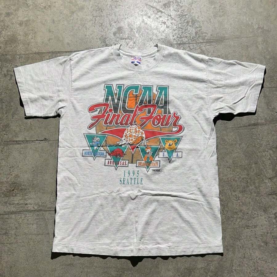 1995 Final Four Official Game Shirt, Graphic Vintage Sports Tees Summer Shirts For Men, Vintage Graphic T-Shirt, College Shirt - 白色 - 查看 1