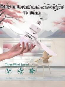 30W LED Ceiling Fan, E27 Socket, Wireless Remote Control, 3 Adjustable Lighting Modes, Smart Home Ceiling Fan For Living Room - White - View 4