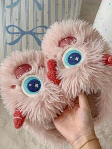 Damskie, pluszowe, zabawne kapcie z motywem kreskówkowych zwierzątek, idealne na imprezę halloweenową i do noszenia w domu, jesień/zima