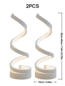 2 pezzi Lampada da scrivania a LED a spirale moderna, lampada da comodino dimmerabile con 3 modalità di colore per camera da letto, lampada da scrivania a spirale con luminosità regolabile per soggiorno, studio, decorazione della stanza, include lampadina LED