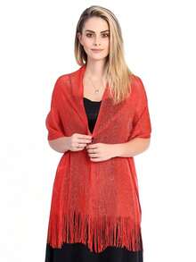 1pc Party/Banquet Silver Metallic Scarf/Shawl