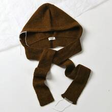 Autumn Winter New High-End Balaclava Hat For Women, Thick Knitted Warm Ear Protection Pullover Beanie - Dây đeo Balaclava màu nâu - Xem 1