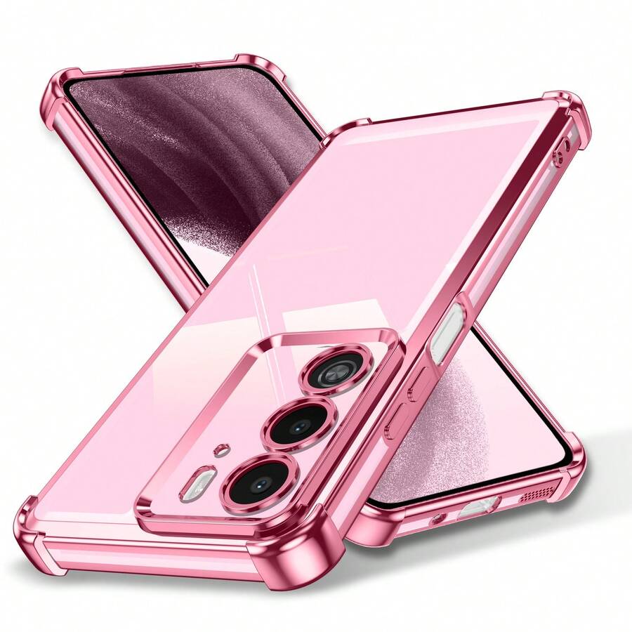 磁吸式豪华防震气囊手机壳，兼容 6/7/8/X/XS/XR/11/12/13/14/15/16/16e，兼容三星 Galaxy S22/23/24/25/S24 FE/S25 EDGE、A04/05/06/A14/A15/A16/A24/A25/A34，兼容 Note 7/8/9/10/11/12/13，兼容 9/10/12/13C，兼容荣耀 X，HW，兼容 C53 C55 - 粉紅色+鏡頭膜 - 查看 1