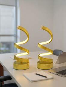 2 pezzi Lampada da scrivania a LED a spirale moderna, lampada da comodino dimmerabile con 3 modalità di colore per camera da letto, lampada da scrivania a spirale con luminosità regolabile per soggiorno, studio, decorazione della stanza, include lampadina LED
