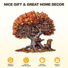 1pc Tree Library Wooden Puzzle, Asymmetrical Animal Shaped Wooden Jigsaw Puzzle Toy, Unique Party Game Gift, Decorative Art Puzzle, Tabletop Magic Puzzle, Creative Children's Educational Puzzle, Holiday Gift, Adult Wooden Puzzle, Christmas Gift, Back To School Gift, Birthday Gift (2D Puzzle) - Multicolor - View 7